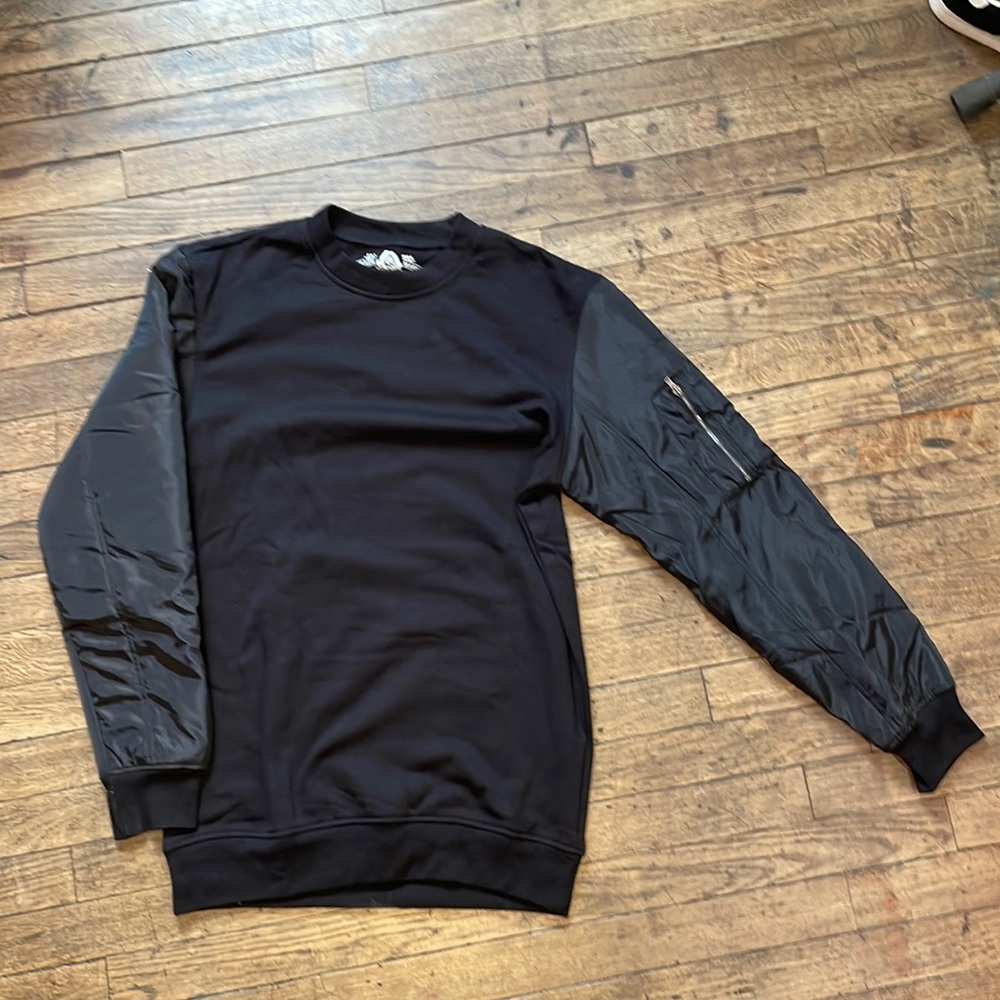 AMERICAN RAG CIE bomber sweatshirt black unique 80s retro medium cyber punk goth